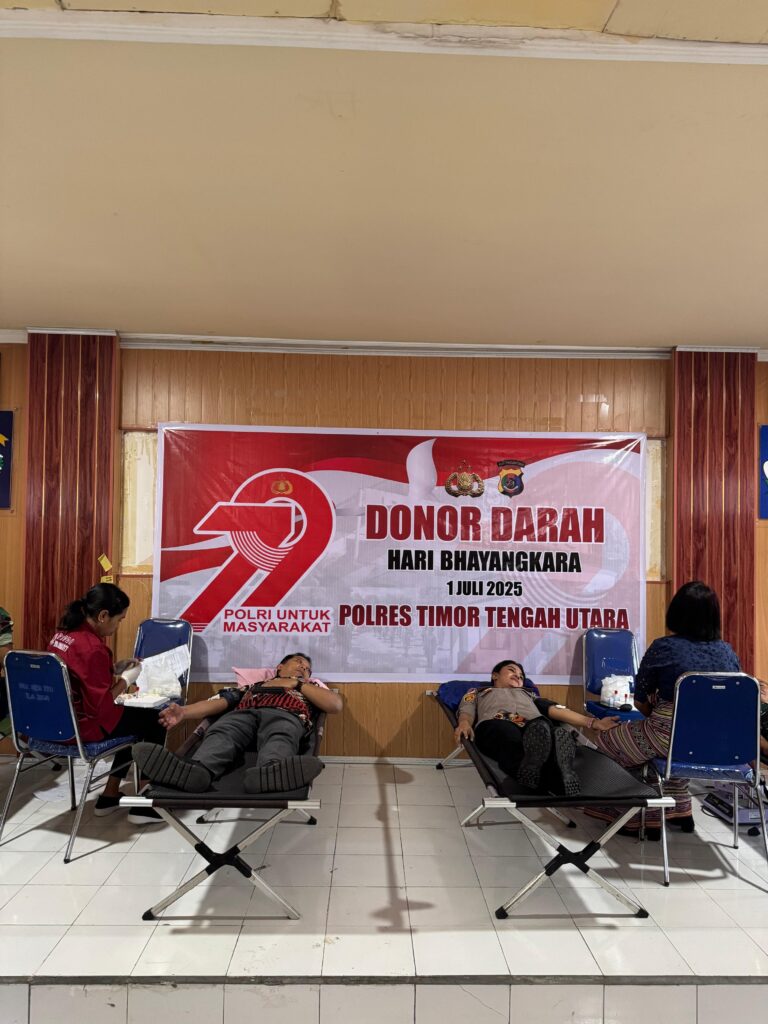 Kegiatan Donor Darah dalam rangka menyambut Hari Bhayangkara di Polres Timor Tengah Utara