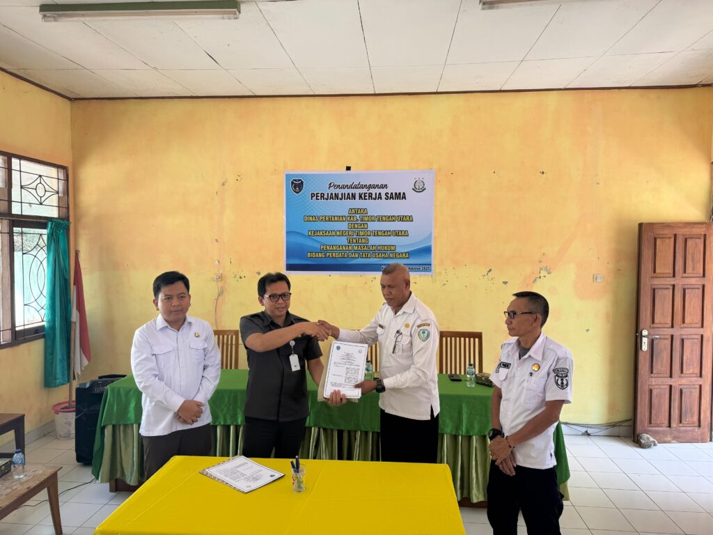 Penandatanganan Perjanjian Kerjasama antara Dinas Pertanian Kabupaten TTU dengan Kejaksaan Negeri TTU